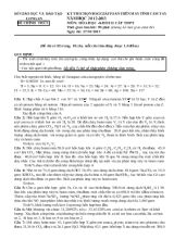 Kỳ thi chọn học sinh giỏi giải toán trên máy tính cầm tay năm học 2012 - 2013 đề chính thức môn Hóa học - Khối 12